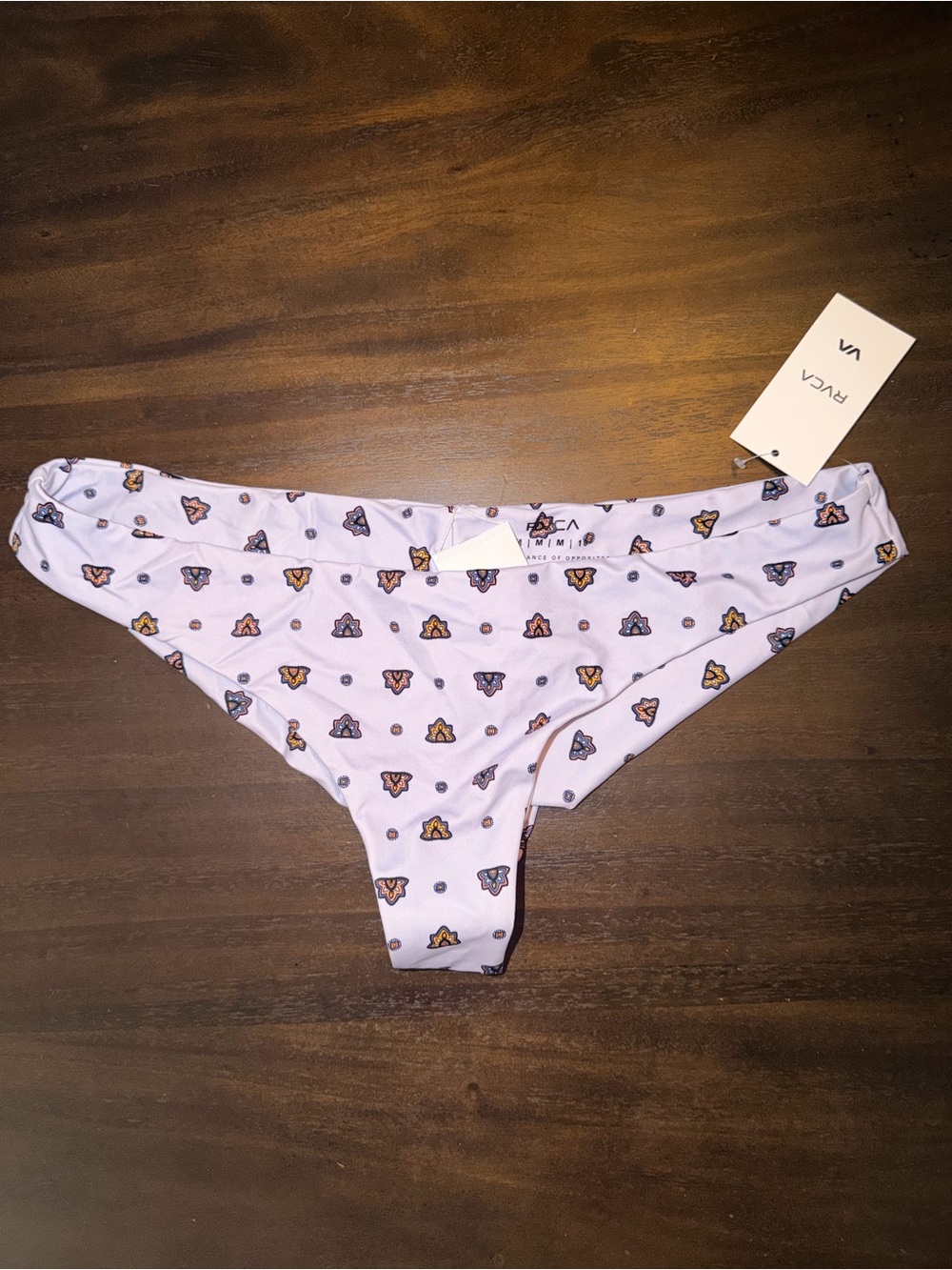 RVCA Light Pink Patterned Women's Bikini Bottom